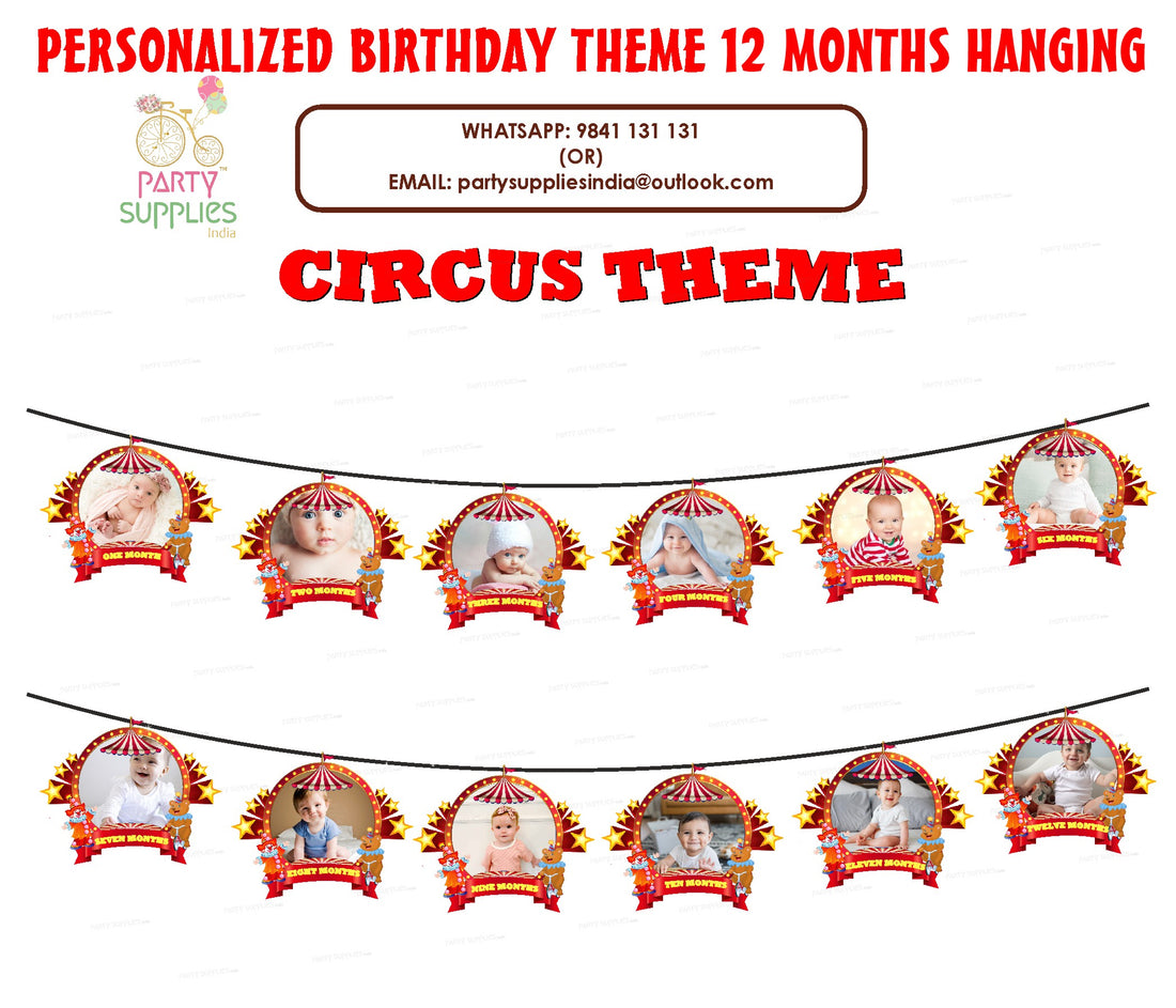 Circus Theme 12 Months Photo Banner