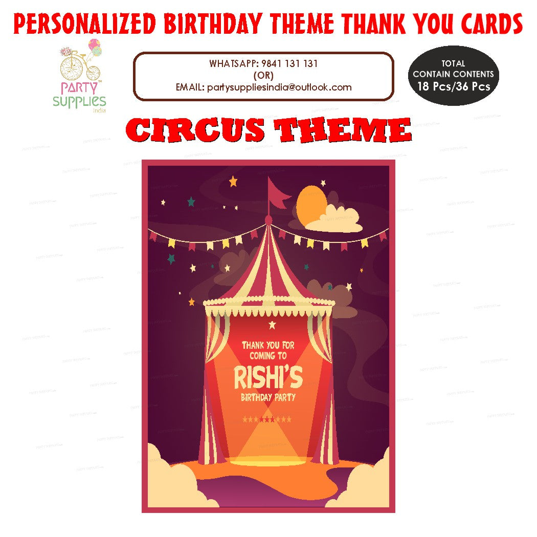 Circus Theme Thank You Card