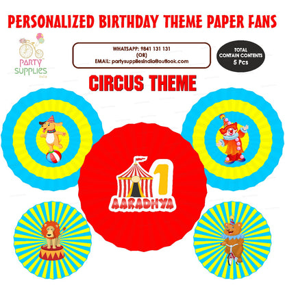 Circus Theme Paper Fan
