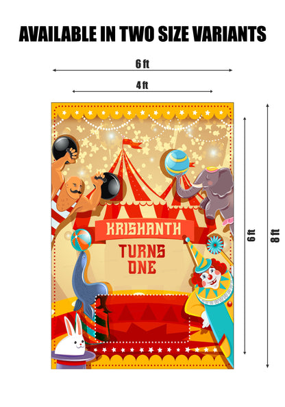 PSI Circus Theme Personalized Backdrop