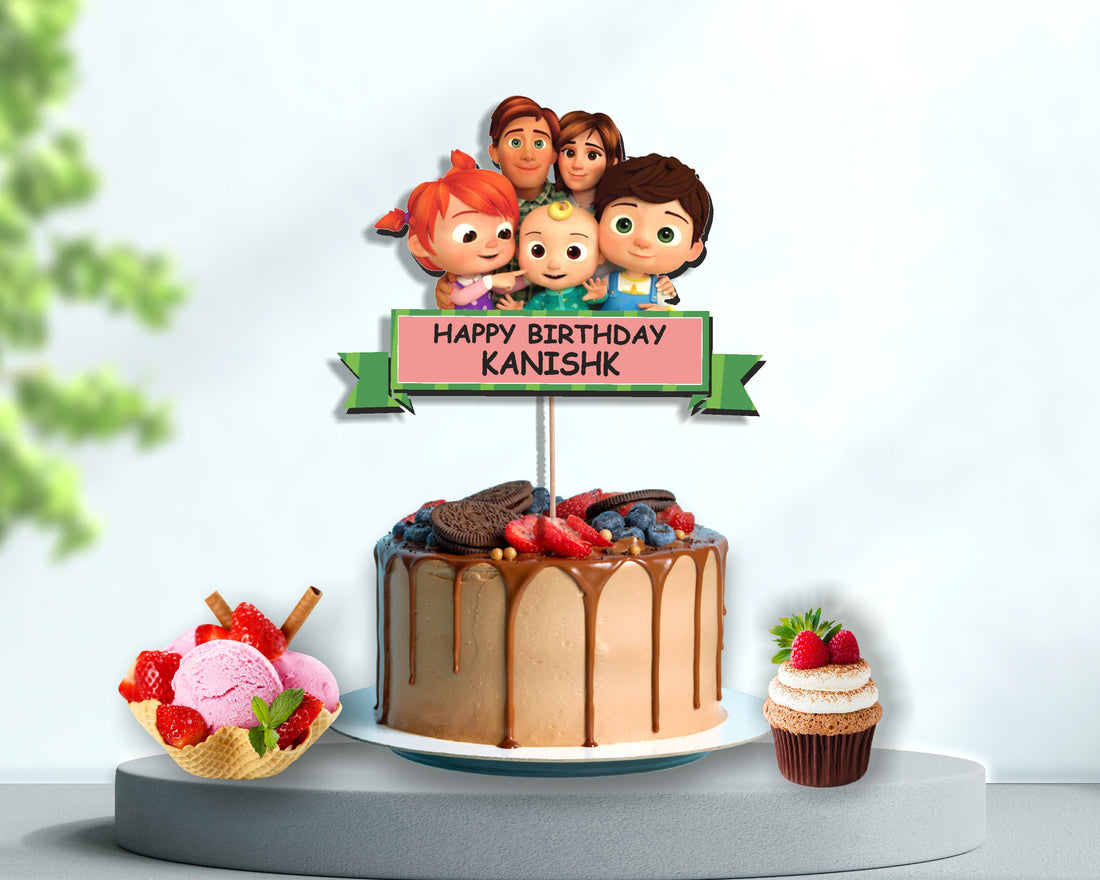 Coco Melon theme boy Cake topper