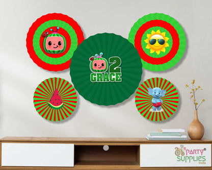 Coco Melon Theme Girl Paper Fan