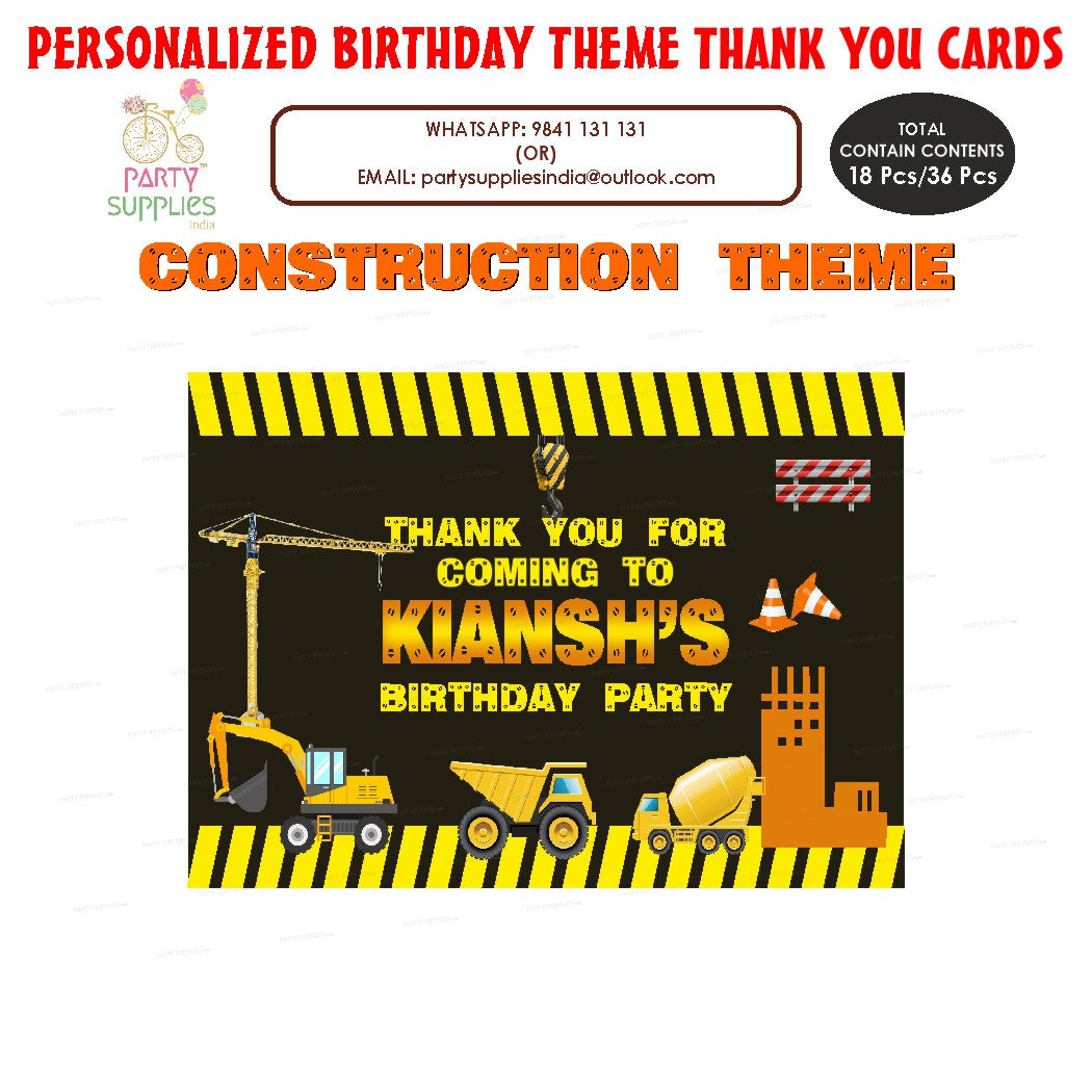 PSI Construction Theme  Thank You Card