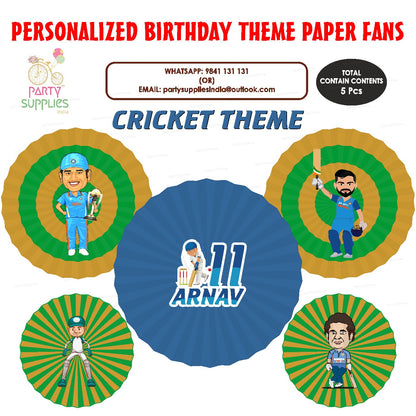 Cricket Theme  Paper Fan