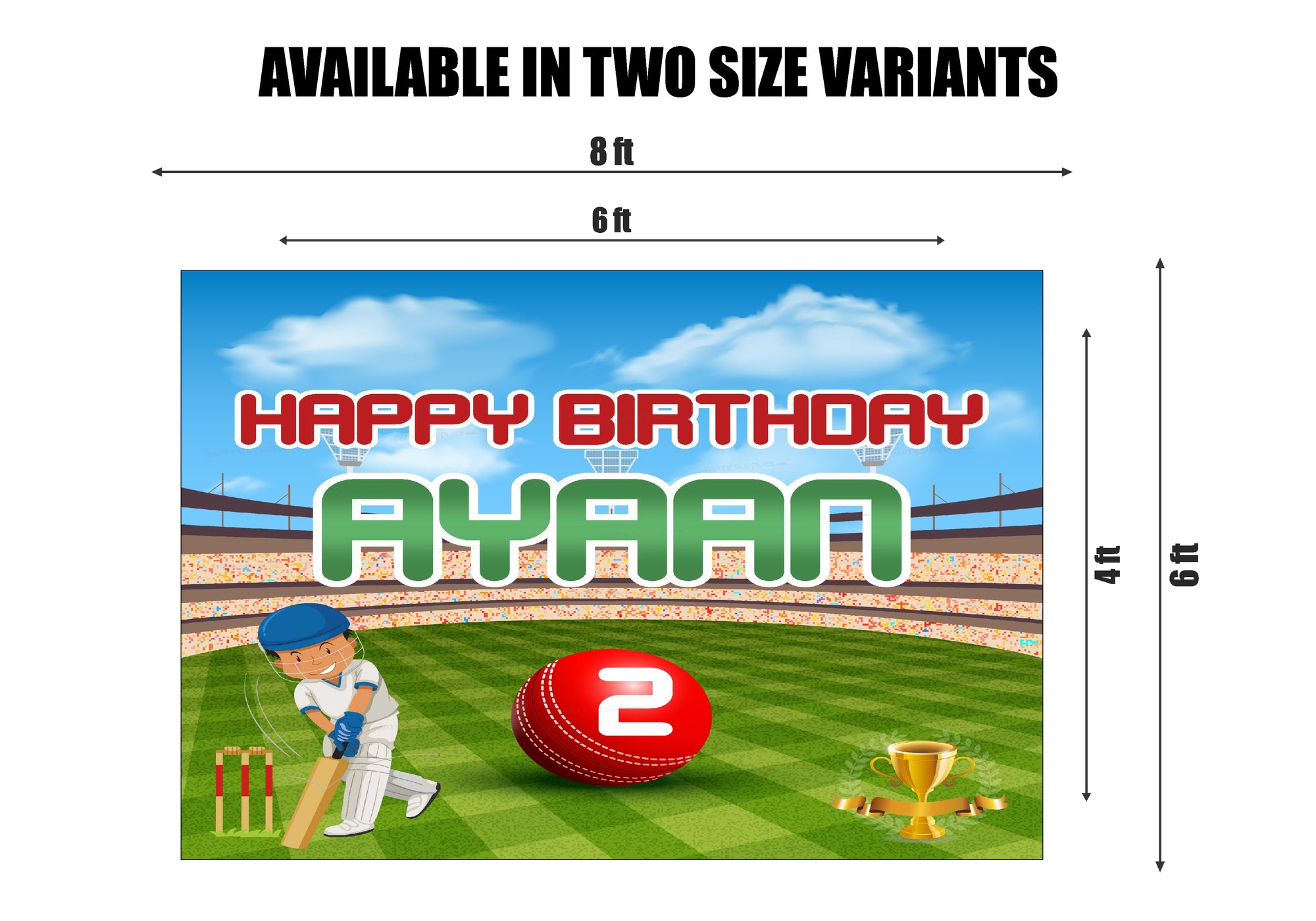 Cricket Theme Personalized Backdrop | Party Supplies India Online