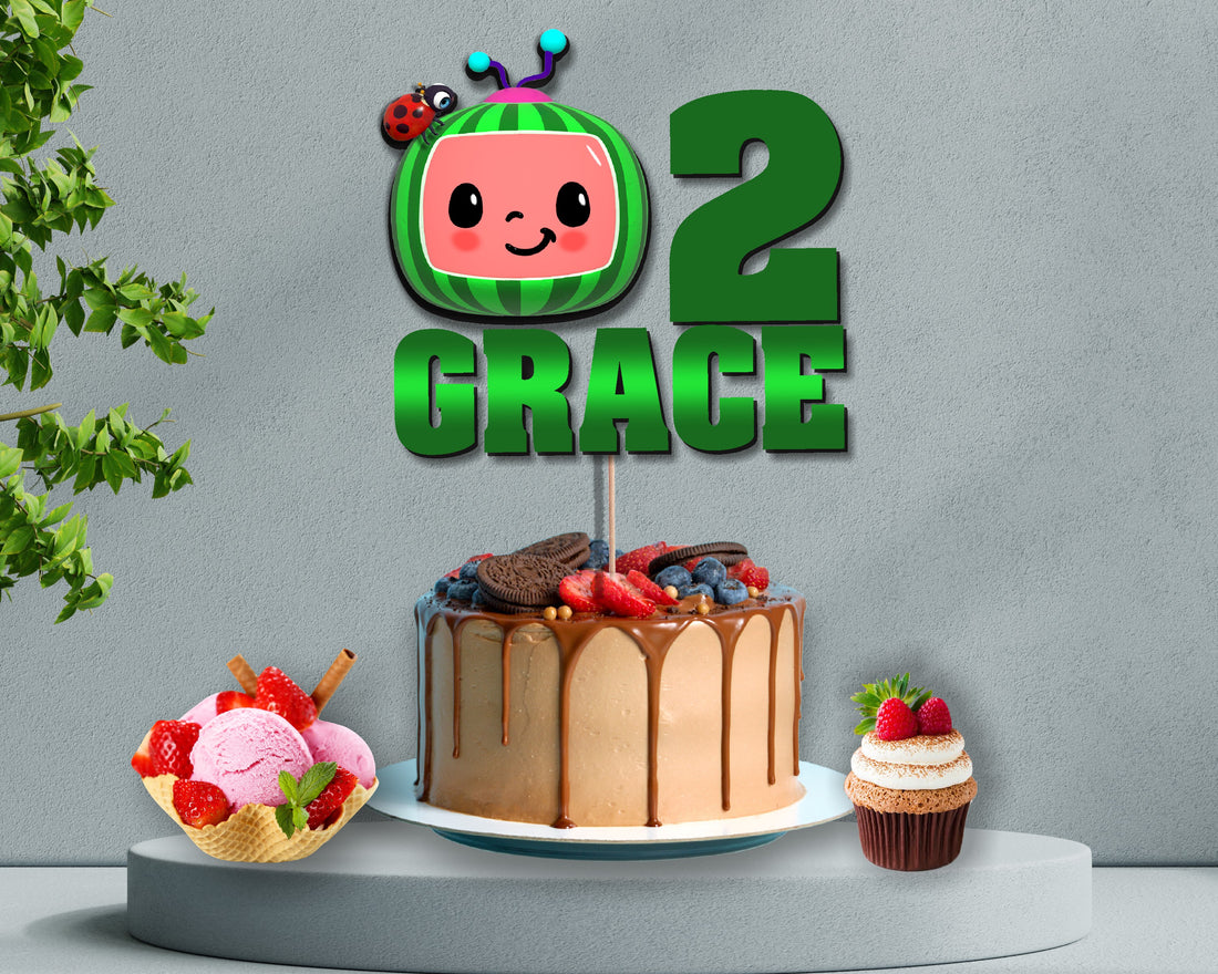 PSI Coco Melon Theme Girl Customized Cake Topper