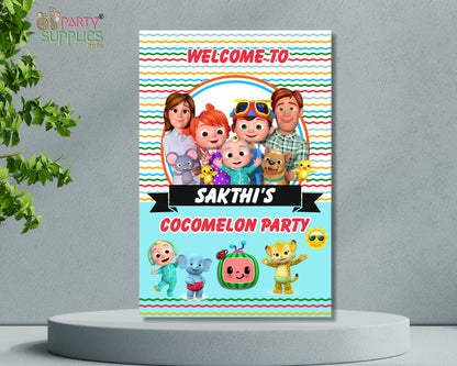 PSI Coco Melon Theme Boy Personalized Welcome Board