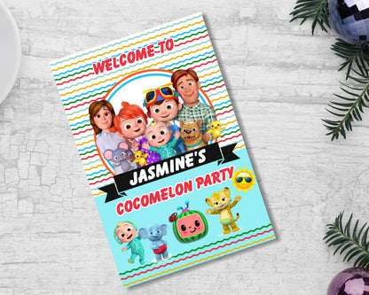 PSI Coco Melon Theme Girl Personalized Welcome Board