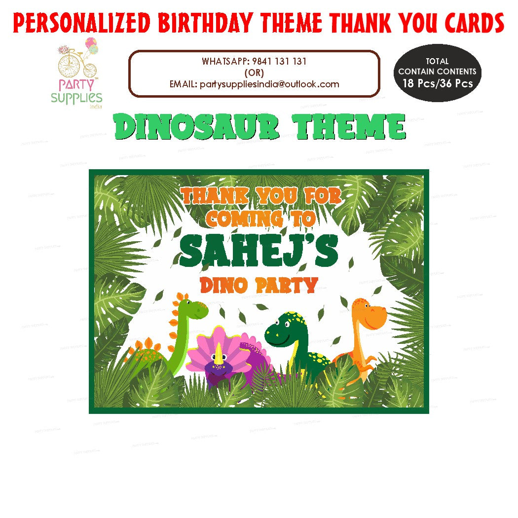 PSI Dinosaur Theme Thank You Card