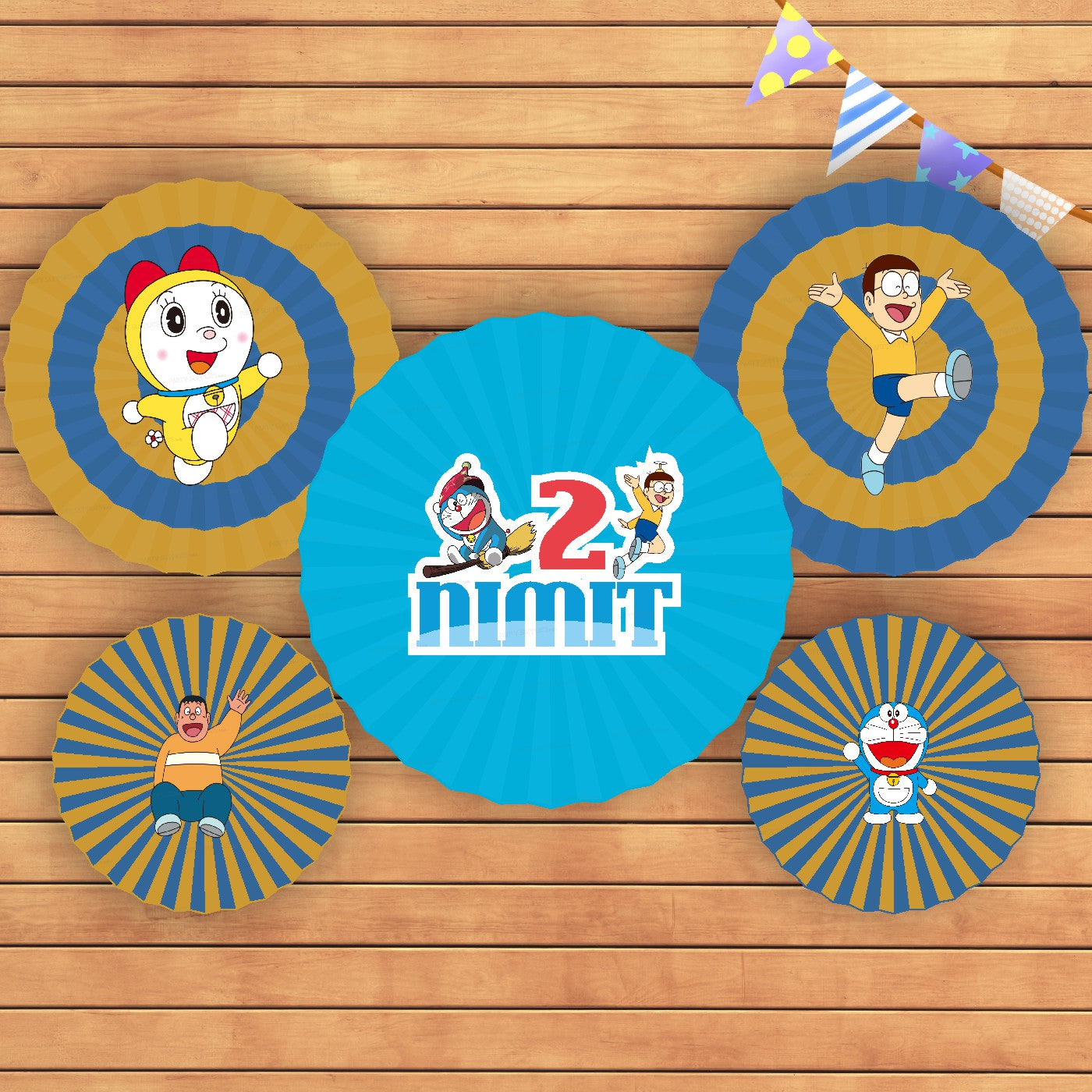 Doraemon Theme Paper Fan