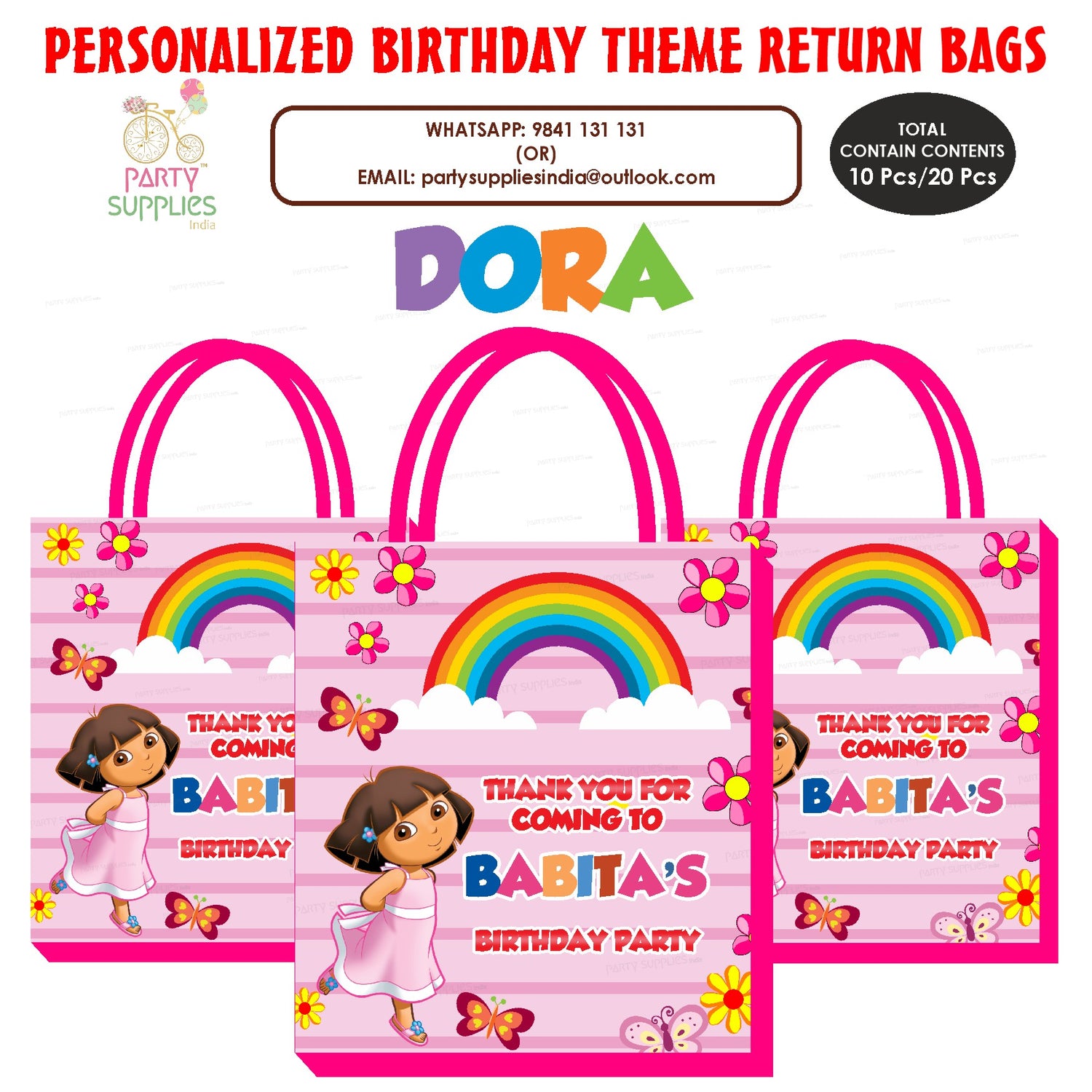 Dora the Explorer Theme Return Gift Bag - image 1 of 5 | Party Supplies India
