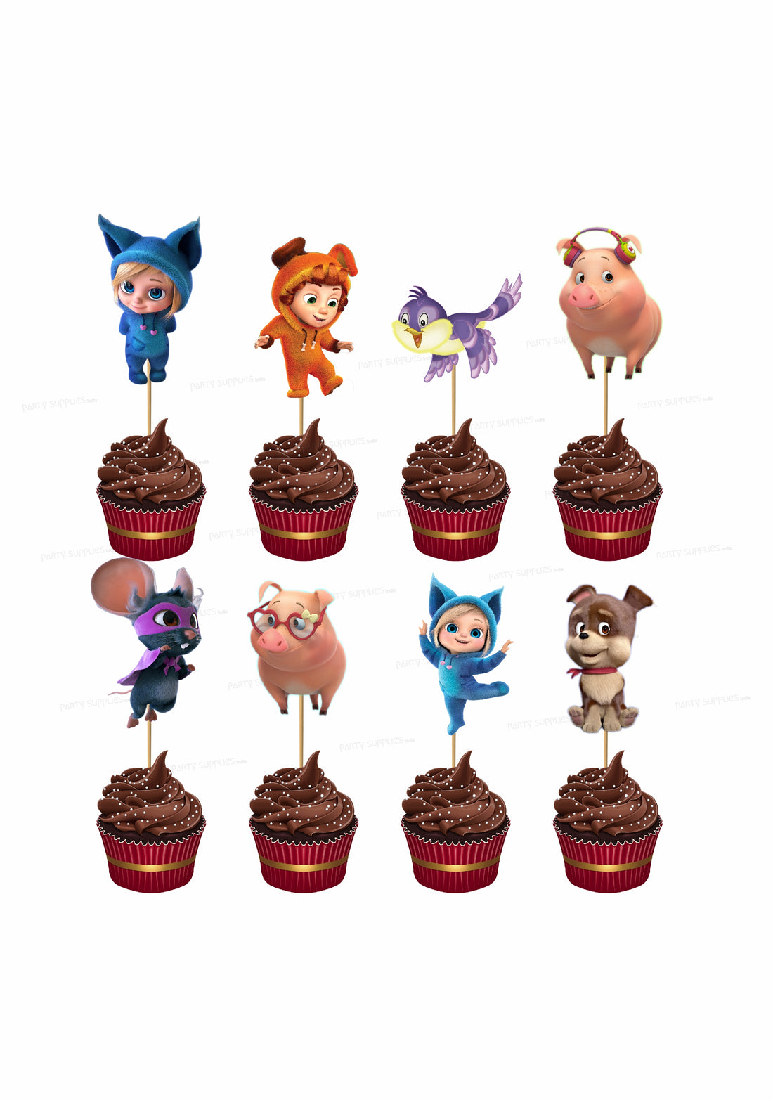 Dave & Ava Theme Cup Cake Topper