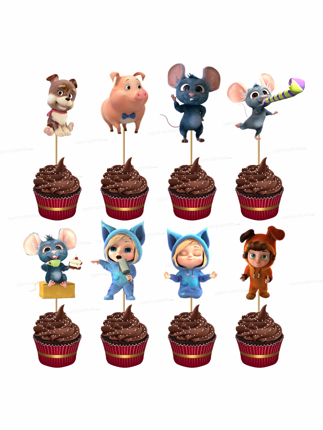 Dave & Ava Theme Personalized Cup Cake Topper