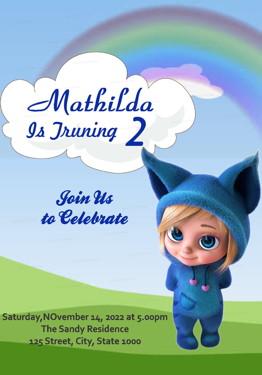 Dave & Ava Theme Customized Invite