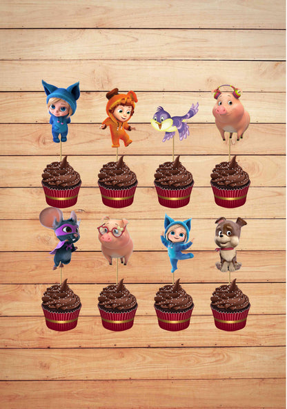 Dave &amp; Ava  Theme Cup Cake Topper
