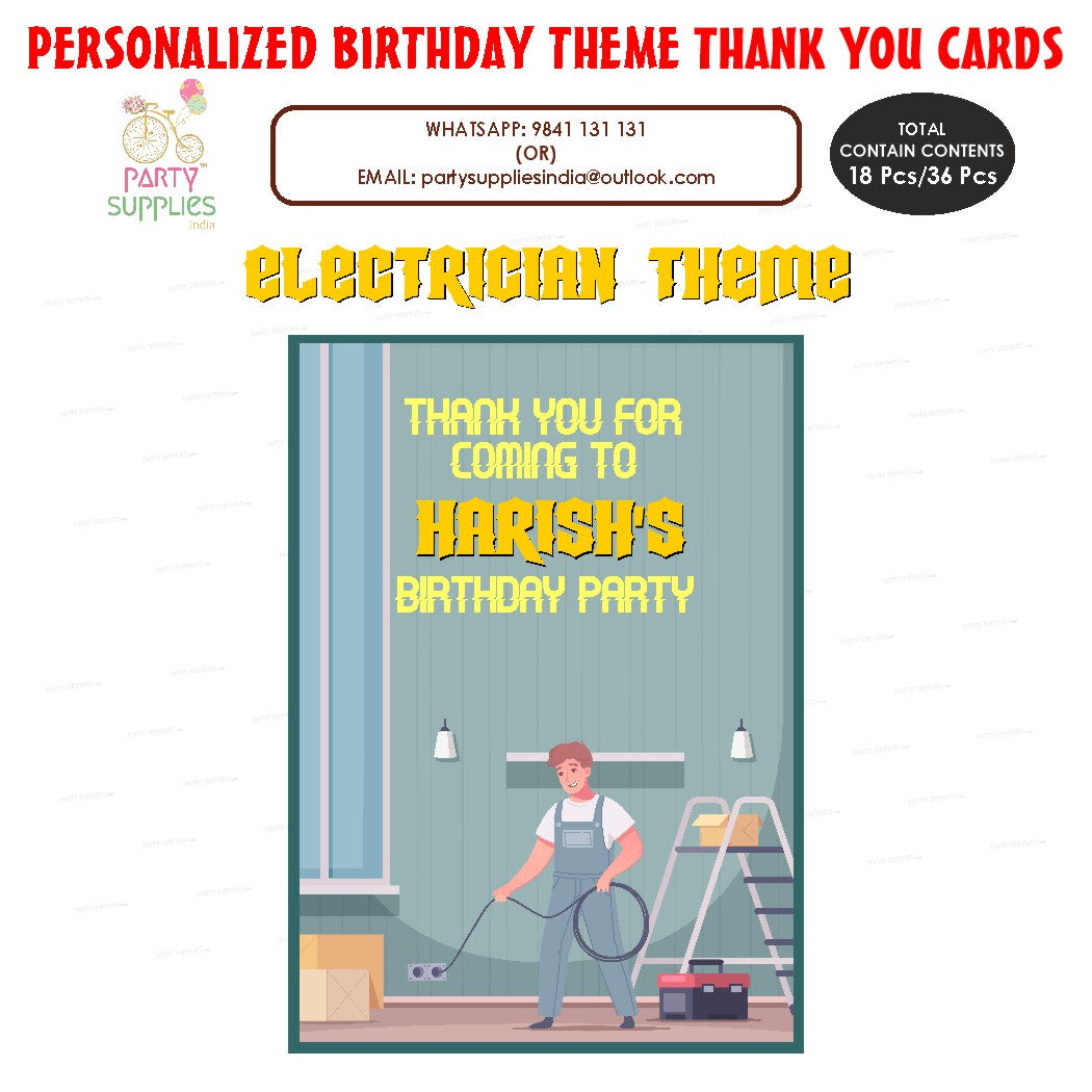 Electrician Theme Thank You Card
