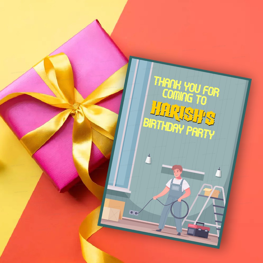 Thanks Electrical Electrician Theme Thank You Card | Party supplies online – Party ...