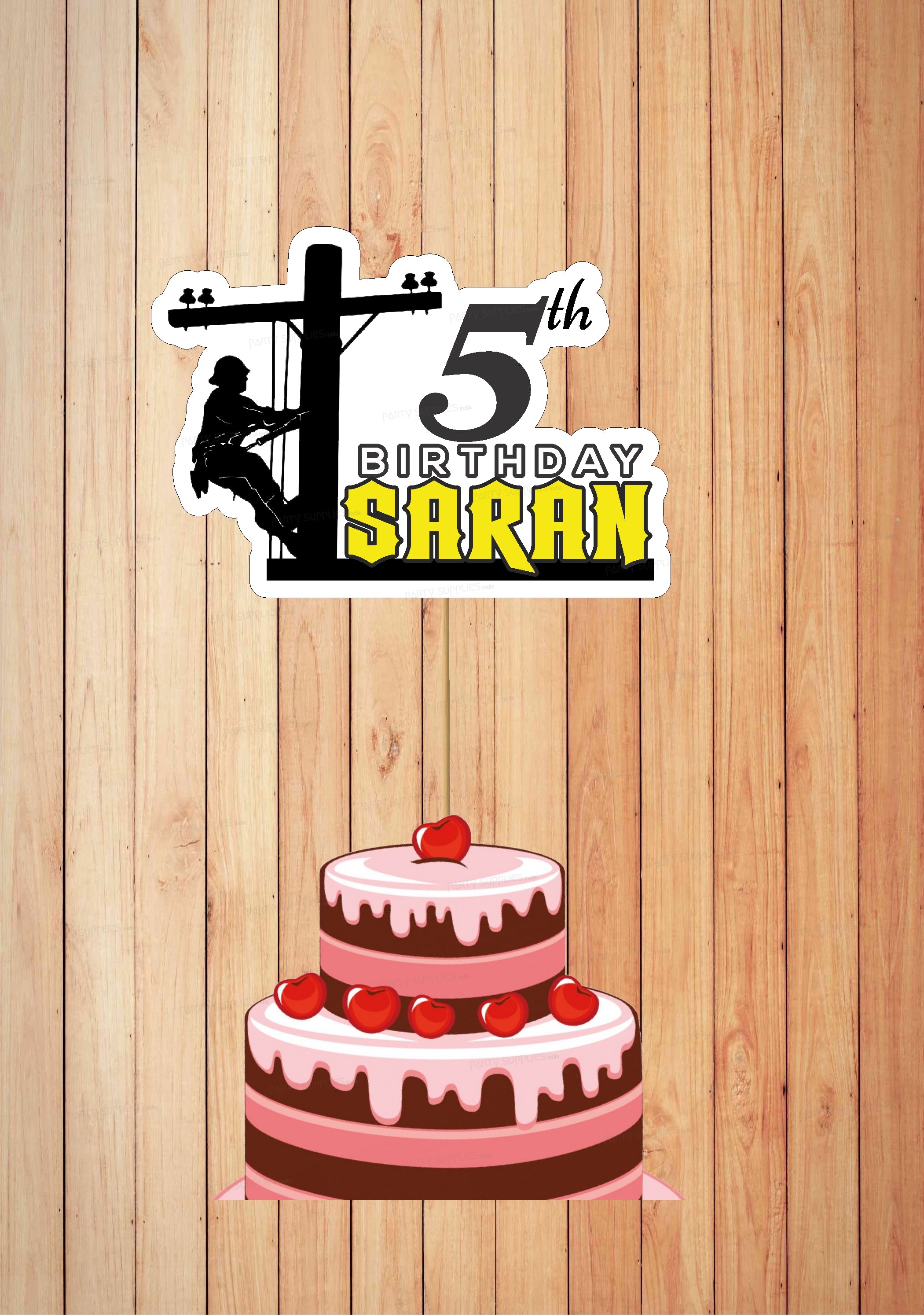 Electrician Theme Cake Topper