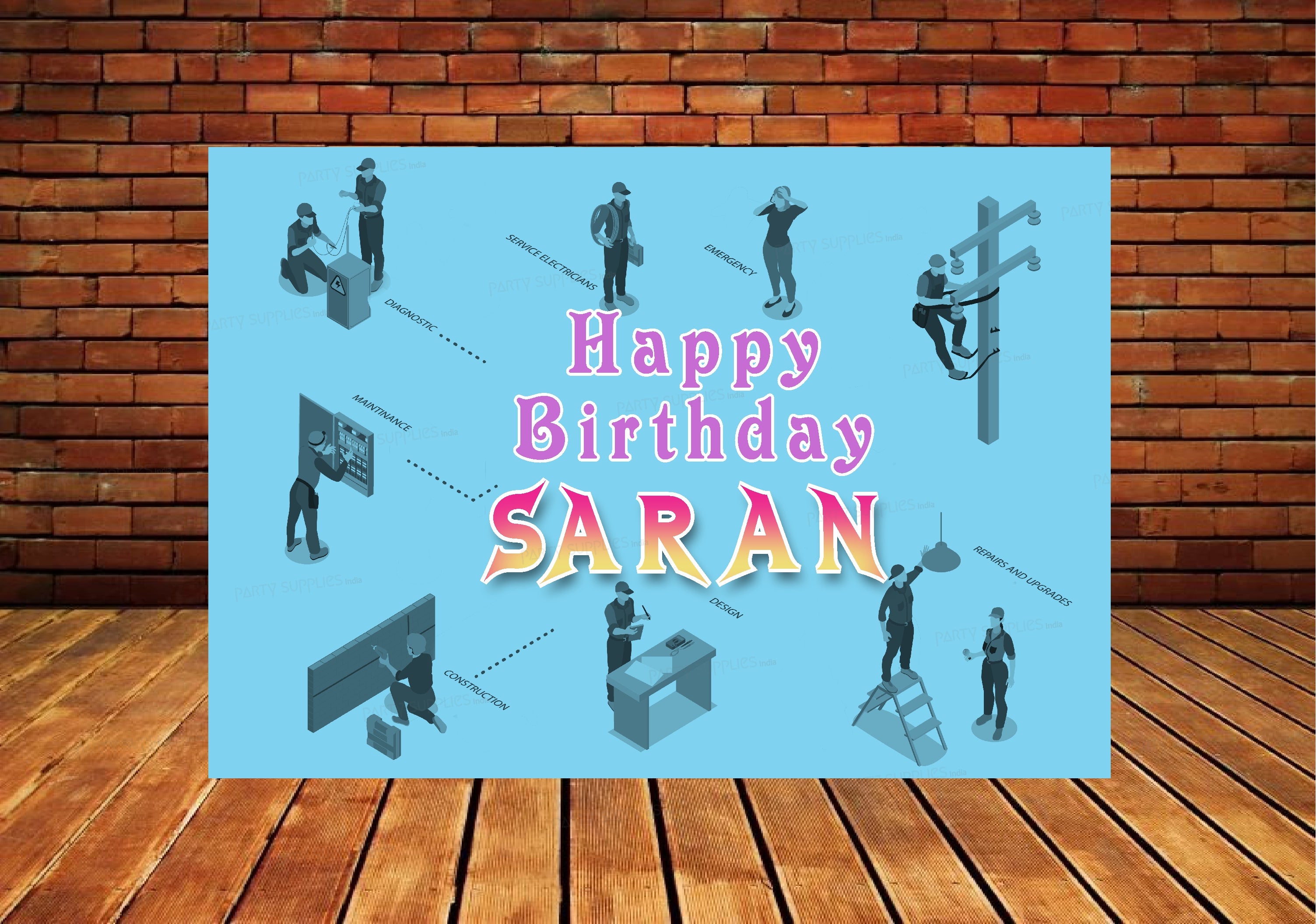 Electrician Theme Customized  Backdrop