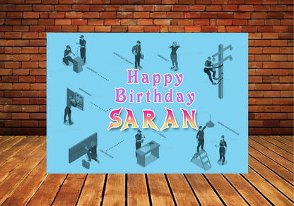 Electrician Theme Customized  Backdrop