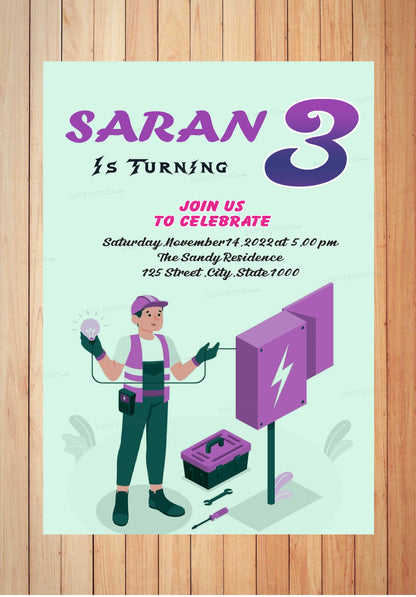 Electrician Themes Customized Invite
