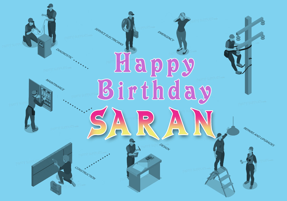 Electrician Theme Customized Backdrop