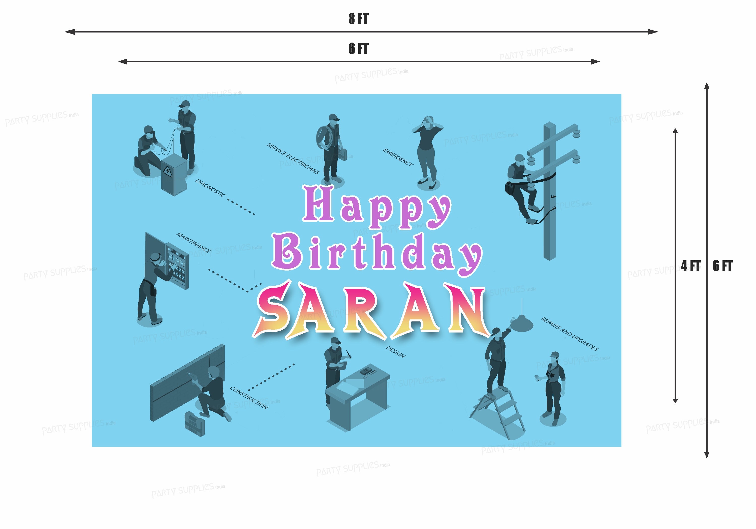 Electrician Theme Customized  Backdrop