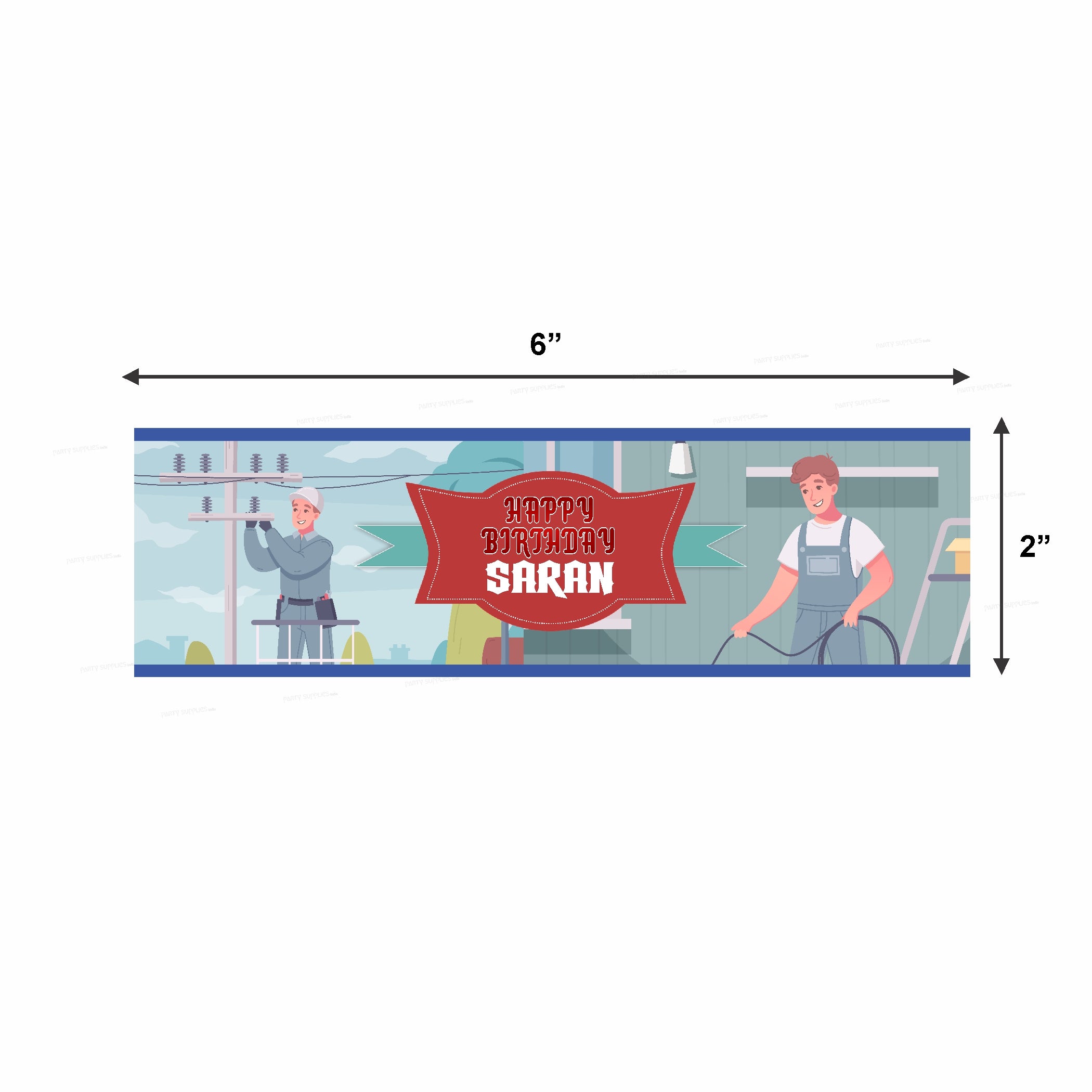 Electrician  Theme Water Bottle Stickers