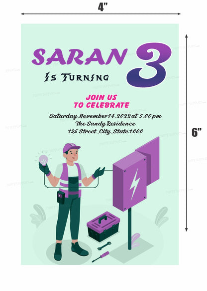 Electrician Themes Customized Invite