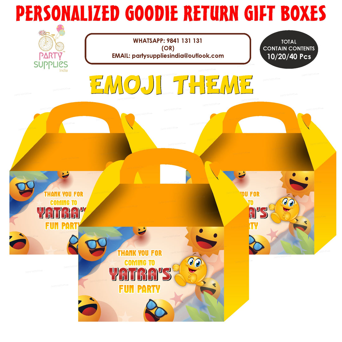 Emoji theme Goodie Return Gift Boxes