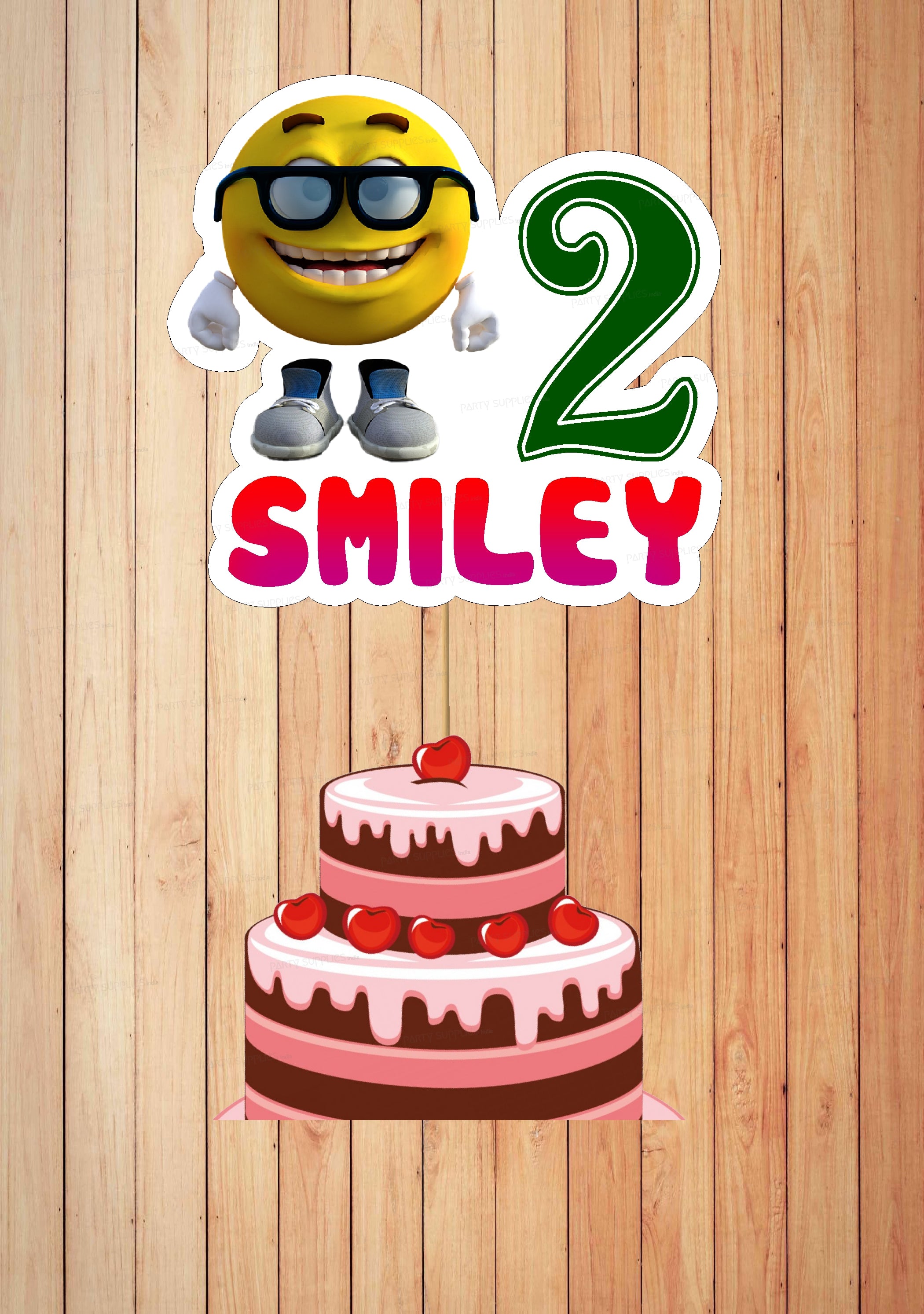 PSI Emoji Theme Customized Cake Topper