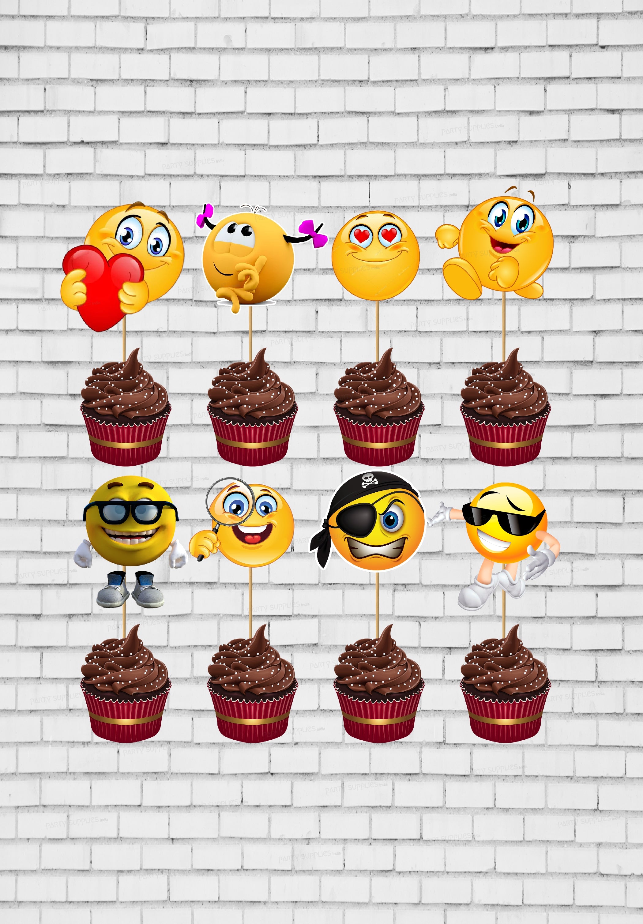 Emoji Theme Cup Cake Topper