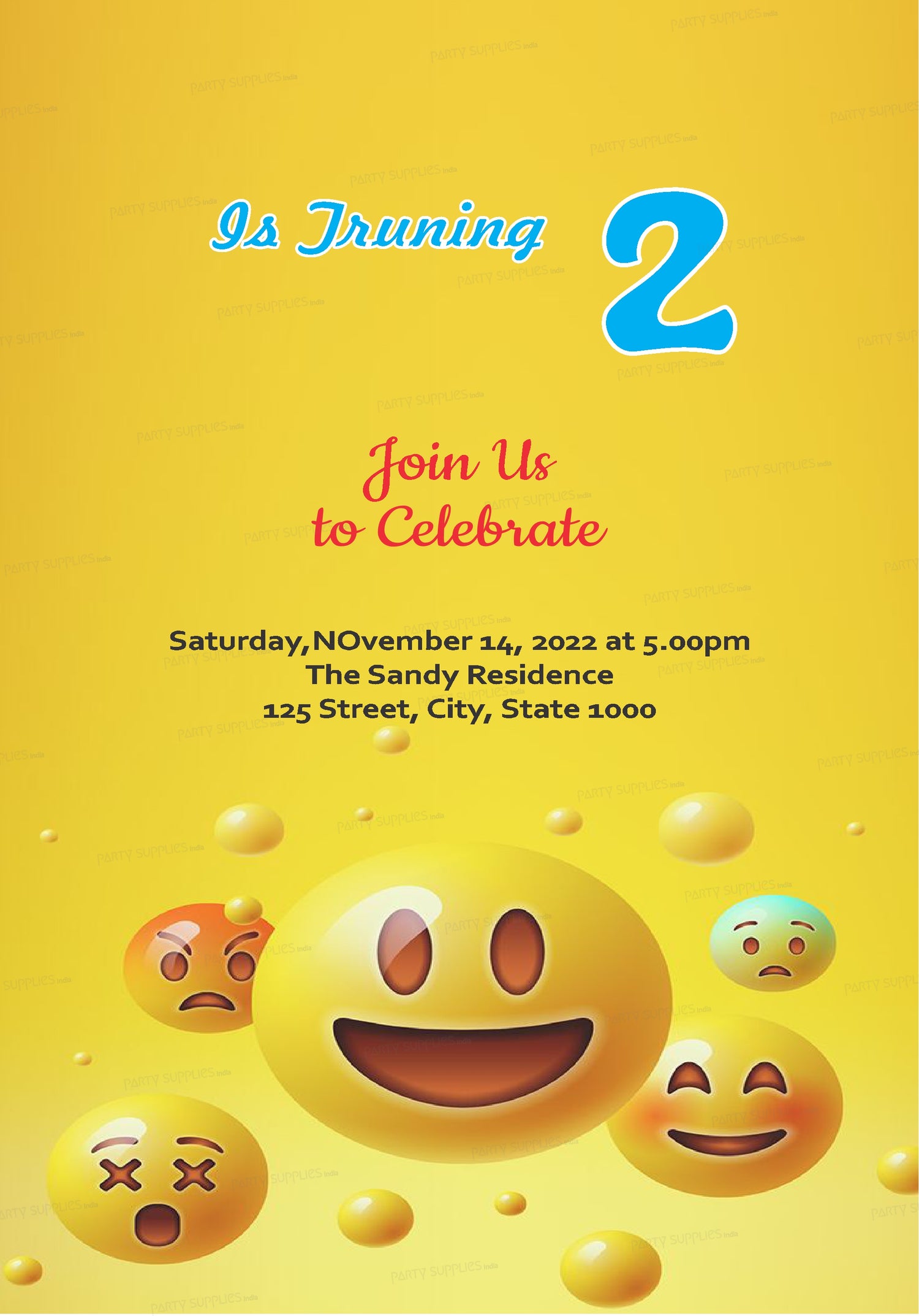 Emoji Birthday Invitation Templates Emoji Birthday Invitations