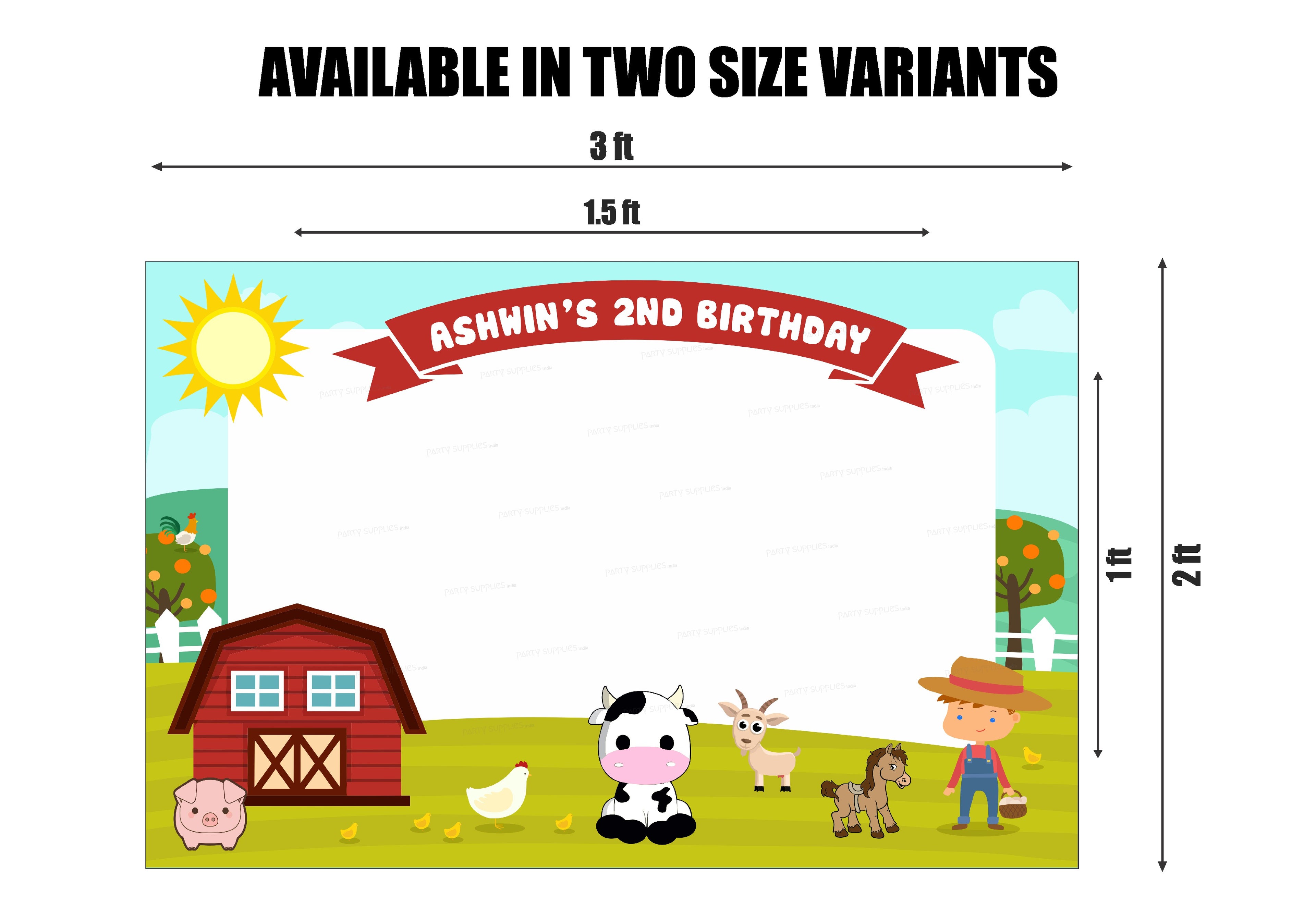 Farm Theme Personalized Photobooth | Birthday Party Supplies Online ...