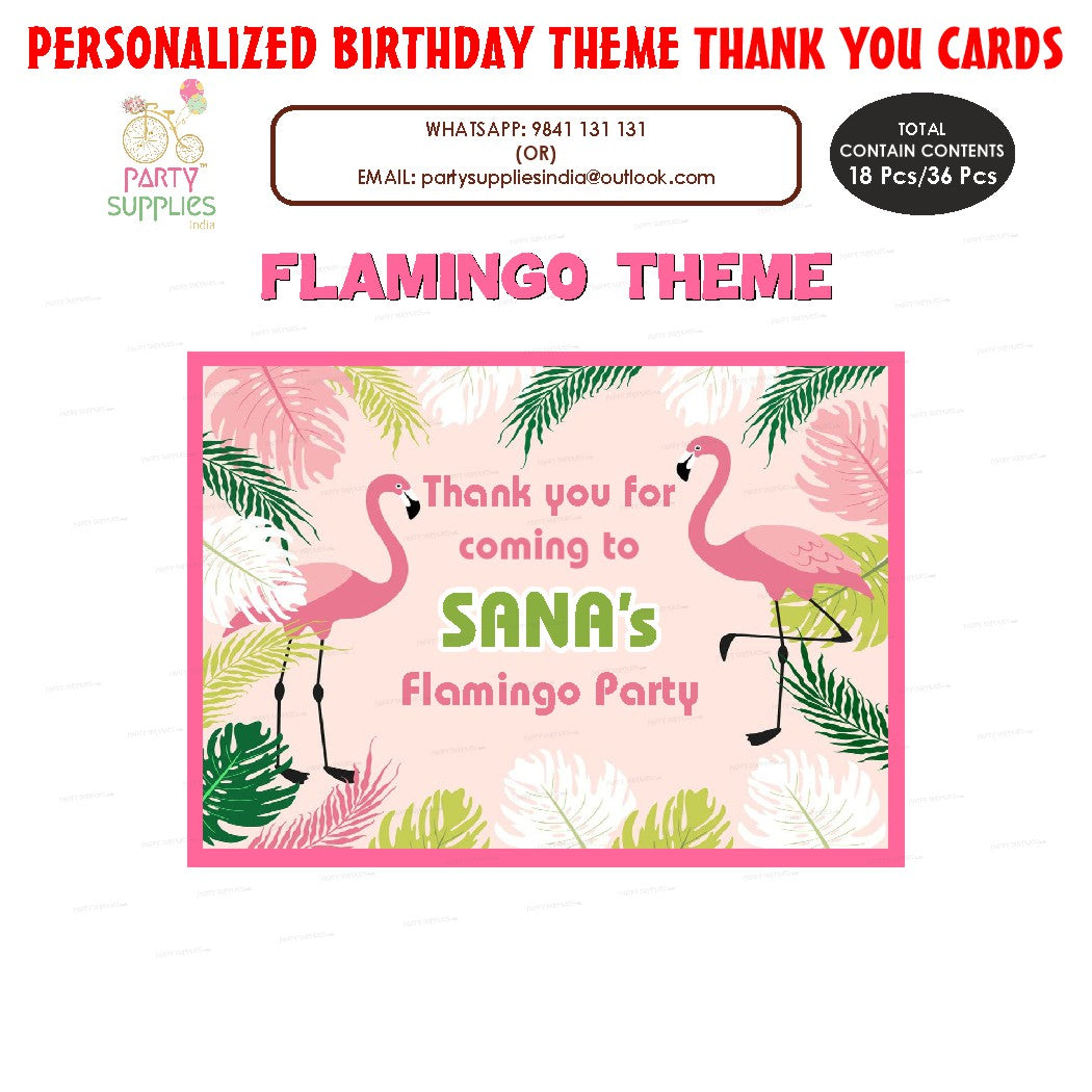 Flamingo Theme Thank You Card
