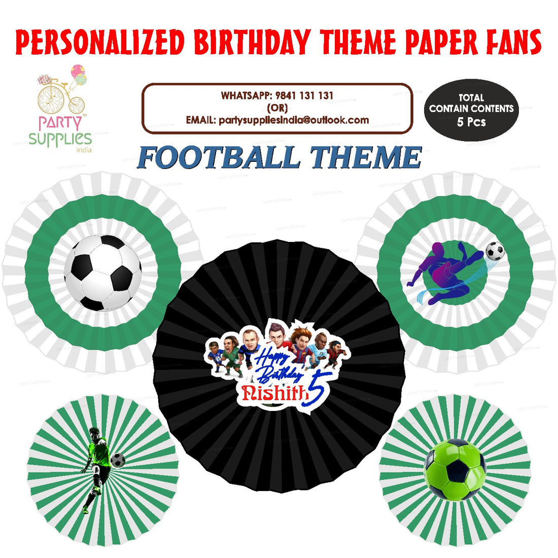 Football Theme Paper Fan