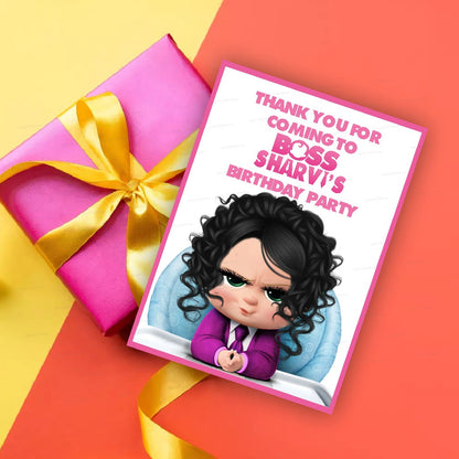 PSI Girl Boss Baby Theme Thank You Card