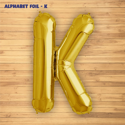 Alphabet K Premium Gold Foil Balloons