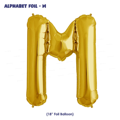 Alphabet M Premium Gold Foil Balloons