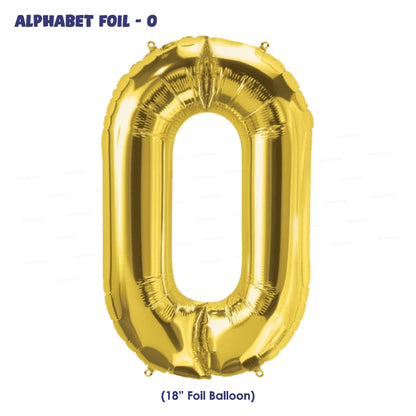 Alphabet O Premium Gold Foil Balloon