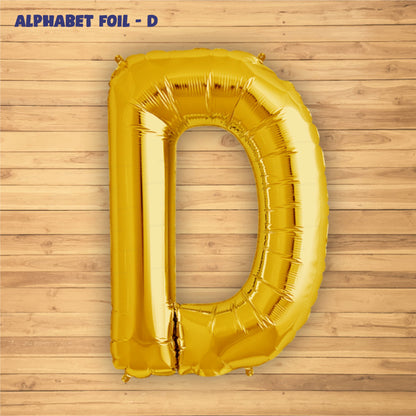 Alphabet D Premium Gold Foil Balloons