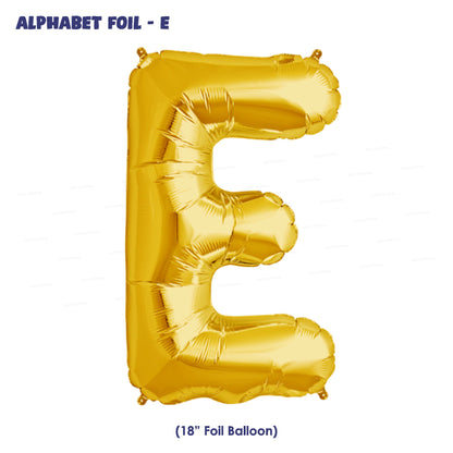 Alphabet E Premium Gold Foil Balloons