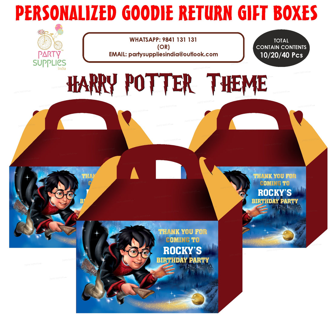 Harry Potter theme Goodie Return Gift Boxes