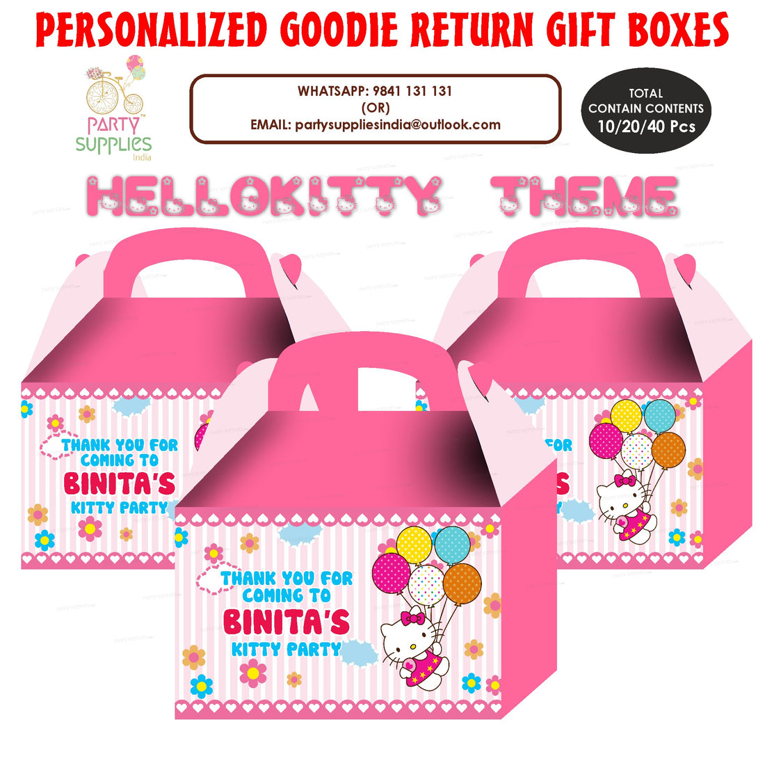 PSI Hello Kitty theme Goodie Return Gift Boxes