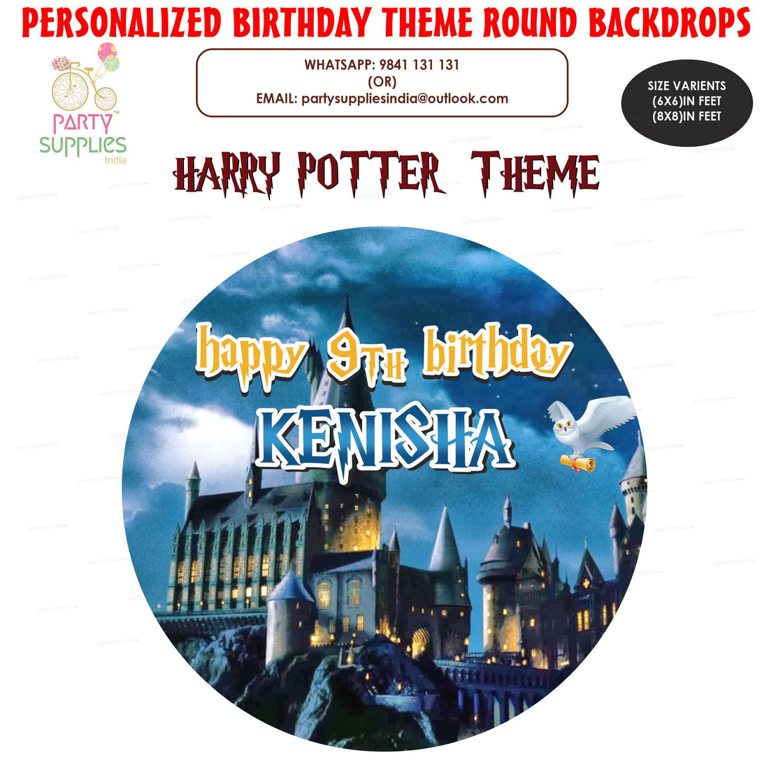 Harry Potter Theme Round  Backdrop