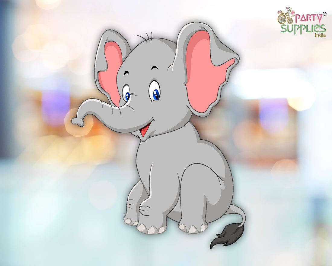 Jungle Theme Elephant Sitting Cutout