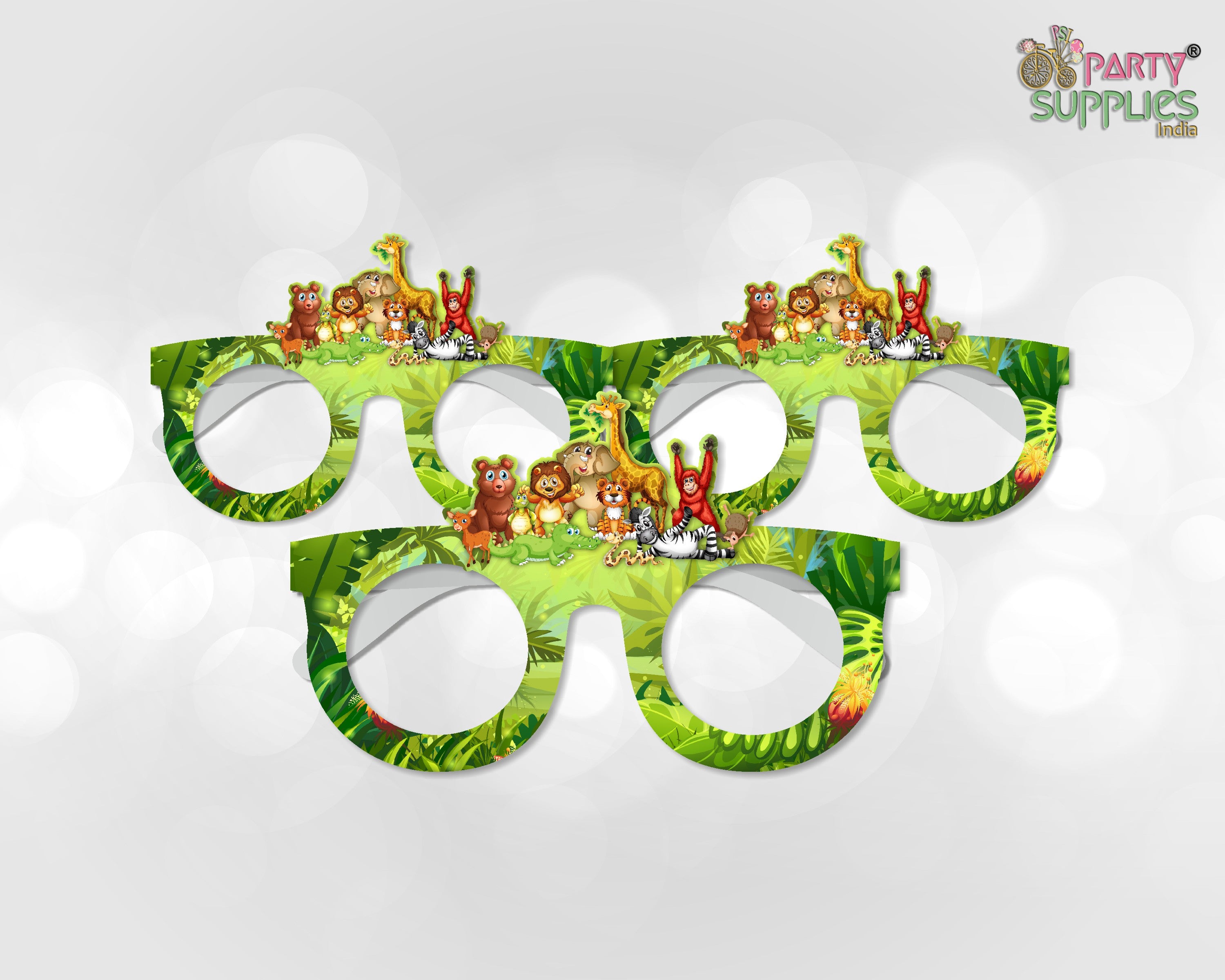 PSI Jungle theme Birthday Party glasses