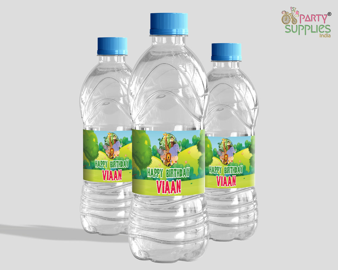 Jungle Theme Water Bottle Stickers