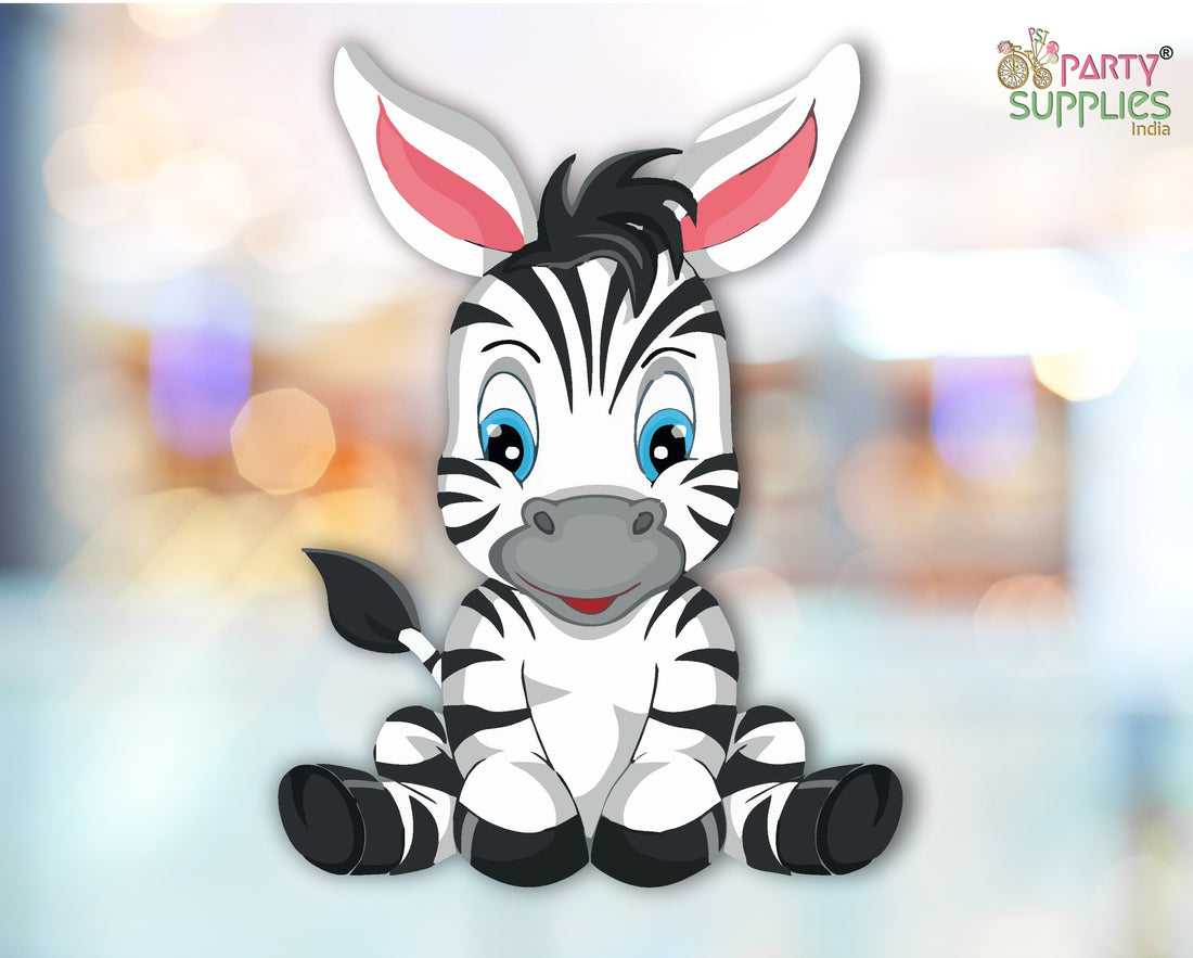 Jungle Theme Zebra Sitting Cutout