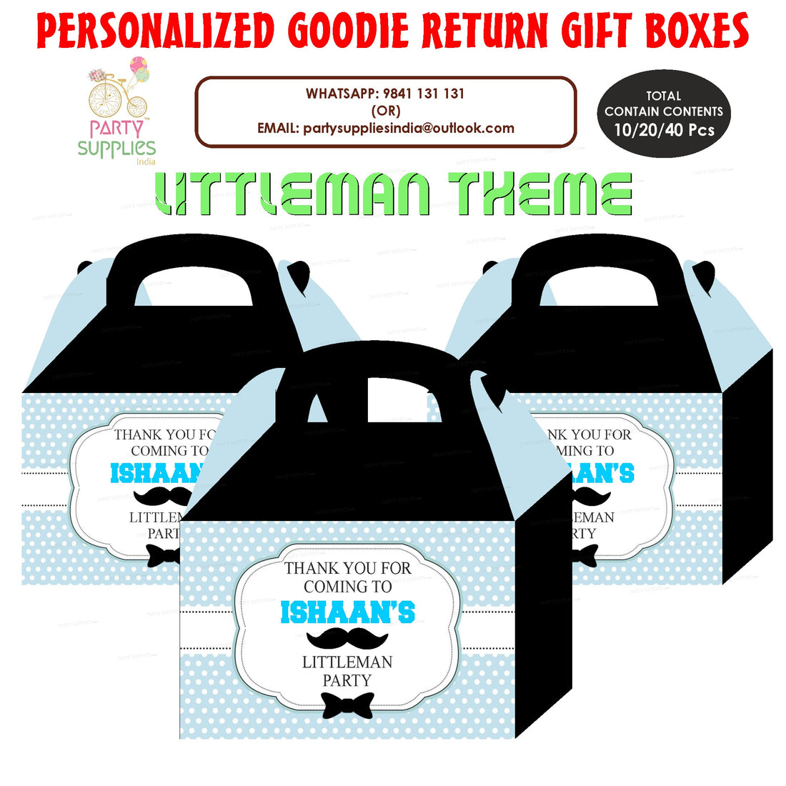 Littleman Theme Goodie Return Gift Boxes